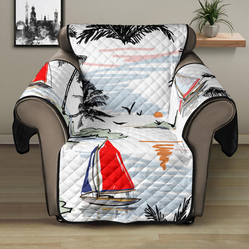 Sailboat Pattern Background Recliner Cover Protector