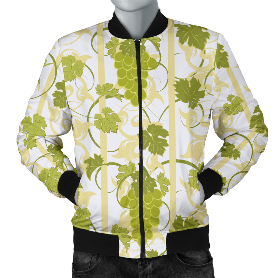 Grape Pattern Background Men Bomber Jacket