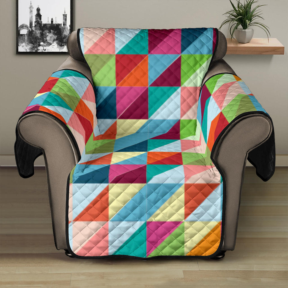 Rainbow Geometric Pattern Recliner Cover Protector