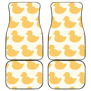 Duck Toy Pattern Print Design 05 Front and Back Car Mats