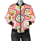 Sushi Roll Pattern Women Bomber Jacket