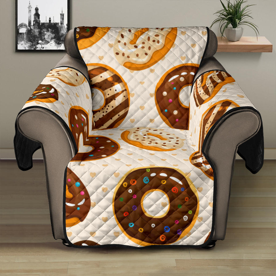 Chocolate Donut Pattern Recliner Cover Protector