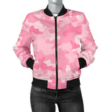 Pink Camo Camouflage Pattern Women Bomber Jacket