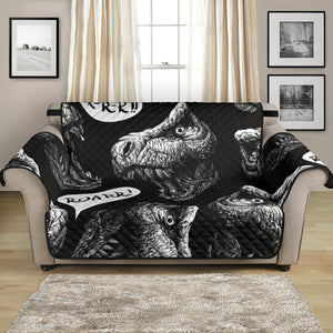 Dinosaur T-rex Head Pattern Loveseat Couch Cover Protector