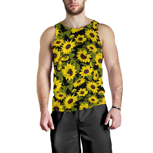 Sunflower Theme Pattern  Men Tank Top