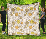 Potato Chips Pattern Print Design 02 Premium Quilt