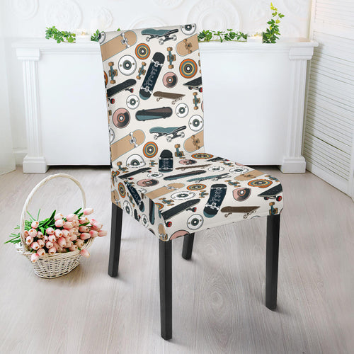 Skate Board Pattern Print Design 01 Dining Chair Slipcover
