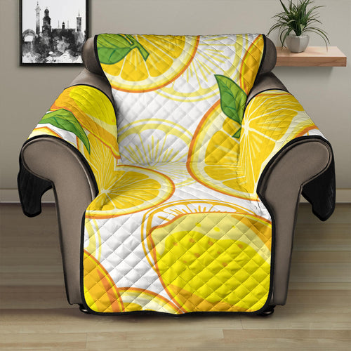 Lemon Pattern Background Recliner Cover Protector