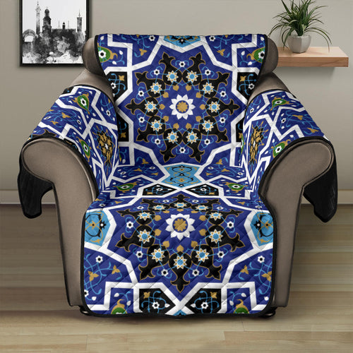 Blue Arabic Morocco Pattern Recliner Cover Protector