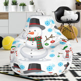 Snowman Pattern Background Bean Bag Cover