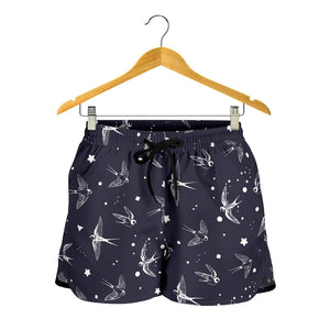 Swallow Pattern Print Design 02 Women Shorts