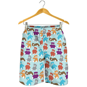 Teddy Bear Pattern Print Design 03 Men Shorts