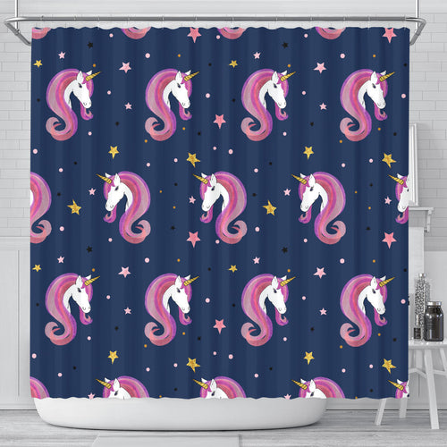 Unicorn Head Pattern Shower Curtain Fulfilled In US