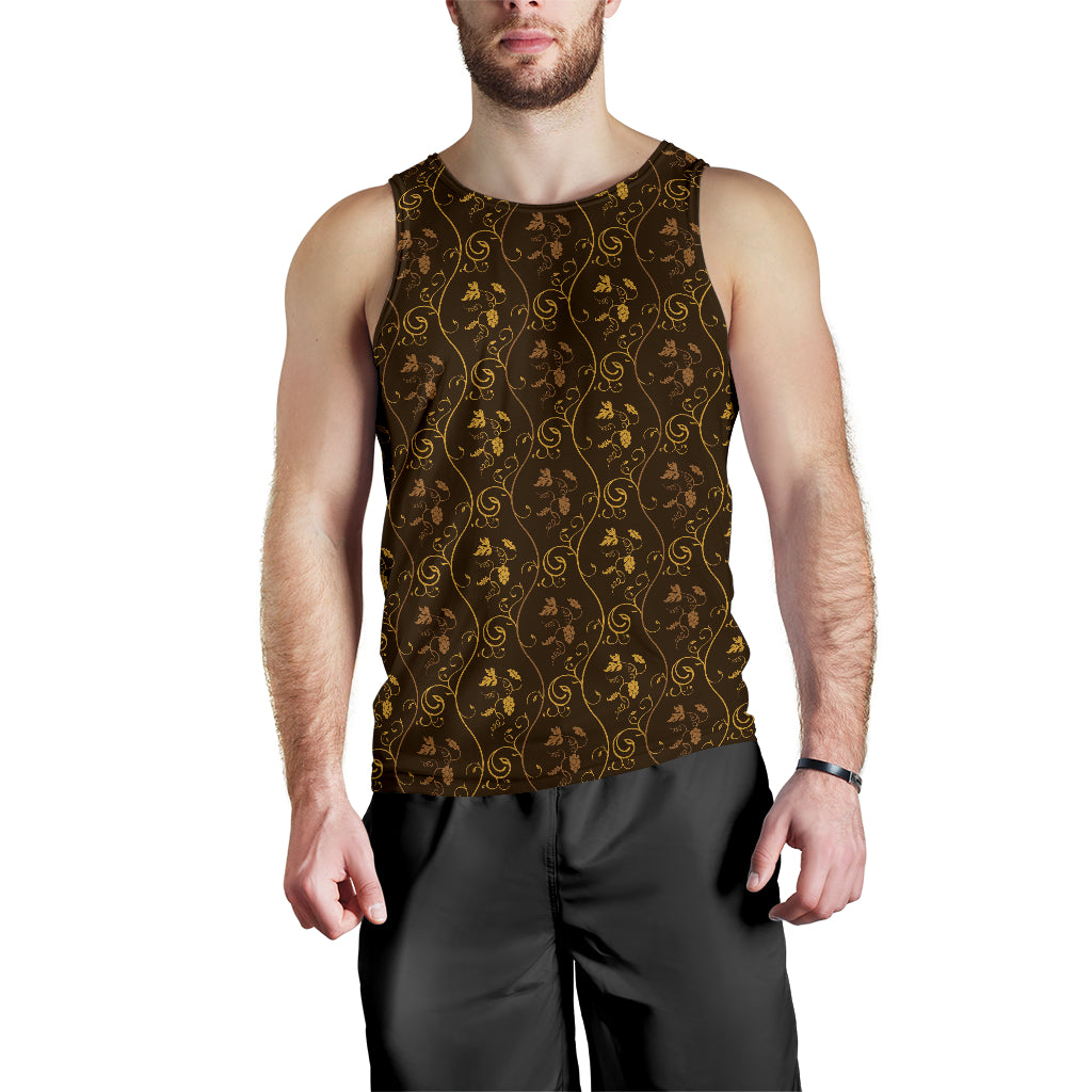 Gold Grape Pattern Men Tank Top