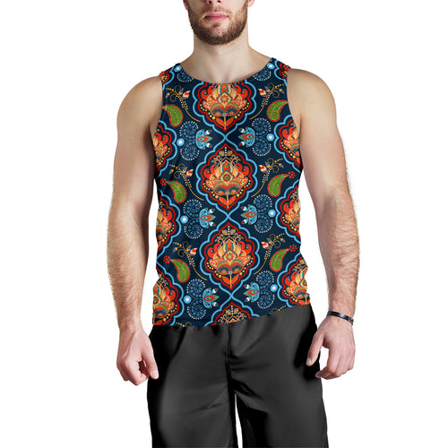 Indian Traditional Pattern Men Tank Top