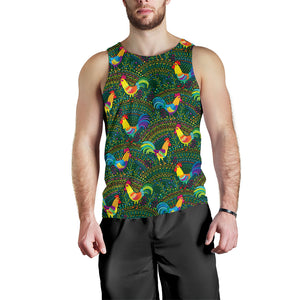 Rooster Chicken Pattern Theme Men Tank Top