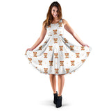 Yorkshire Terrier Pattern Print Design 03 Sleeveless Midi Dress