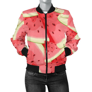 Watermelon Pattern Background Women Bomber Jacket