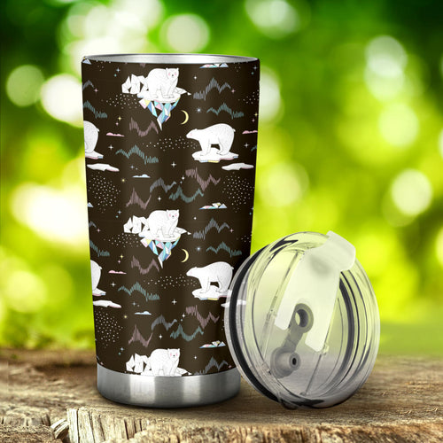 Polar Bear Pattern Background Tumbler