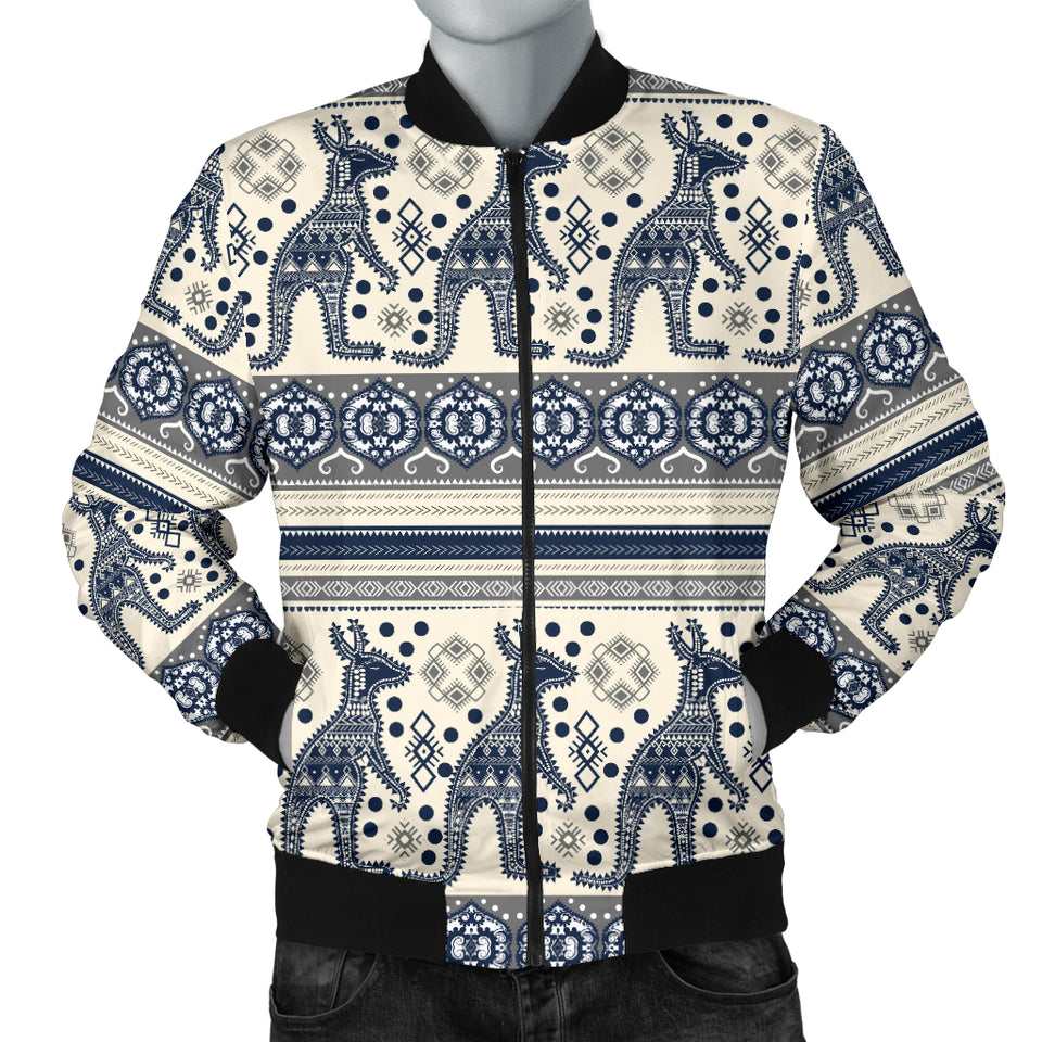 Kangaroo Aboriginal Pattern Ethnic Motifs Men Bomber Jacket