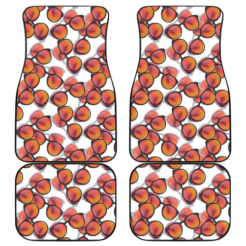 Sun Glasses Pattern Print Design 01 Front and Back Car Mats