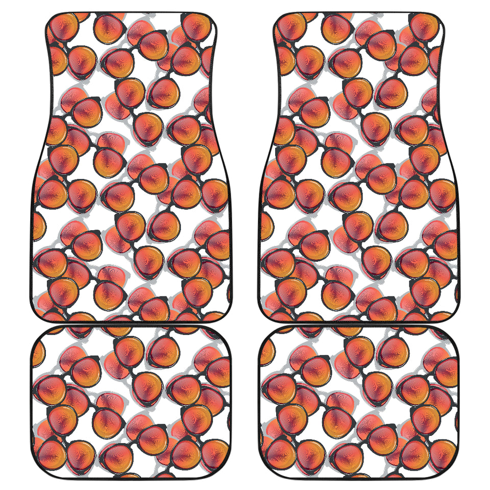 Sun Glasses Pattern Print Design 01 Front and Back Car Mats