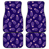 Eggplant Pattern Print Design 02 Front and Back Car Mats