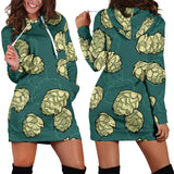 Hop Pattern Background Women Hoodie Dress