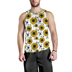 Sunflower Pattern Background Men Tank Top