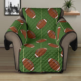 American Football Ball Pattern Green Background Recliner Cover Protector