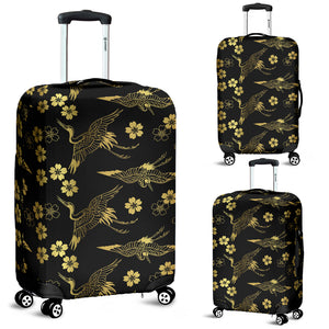Gold Japanese Theme Pattern Luggage Covers