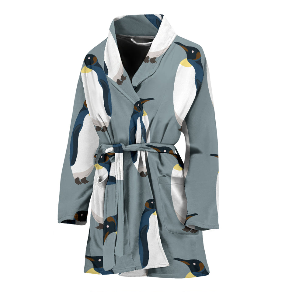 Penguin Pattern Theme Women Bathrobe