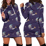 Sleeping Sea Lion Pattern Women Hoodie Dress