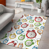 Colorful Clock Pattern Area Rug