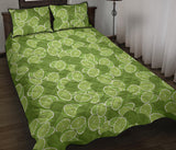 Lime Pattern Background Quilt Bed Set