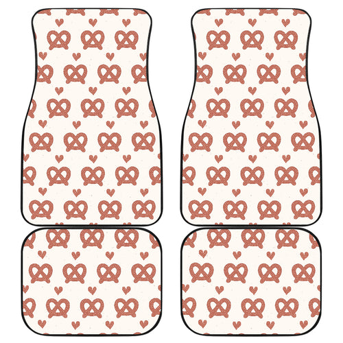 Pretzels Pattern Print Design 01 Front and Back Car Mats