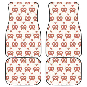 Pretzels Pattern Print Design 01 Front and Back Car Mats