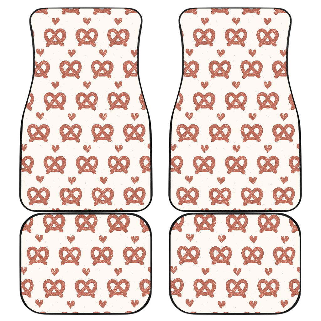 Pretzels Pattern Print Design 01 Front and Back Car Mats