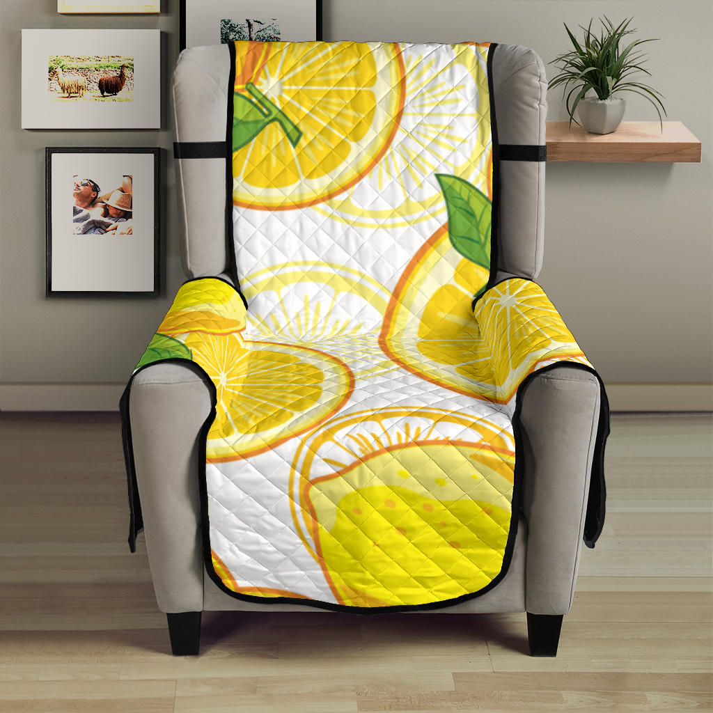 Lemon Pattern Background Chair Cover Protector