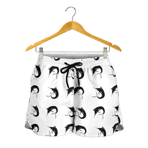 Swordfish Pattern Print Design 01 Women Shorts