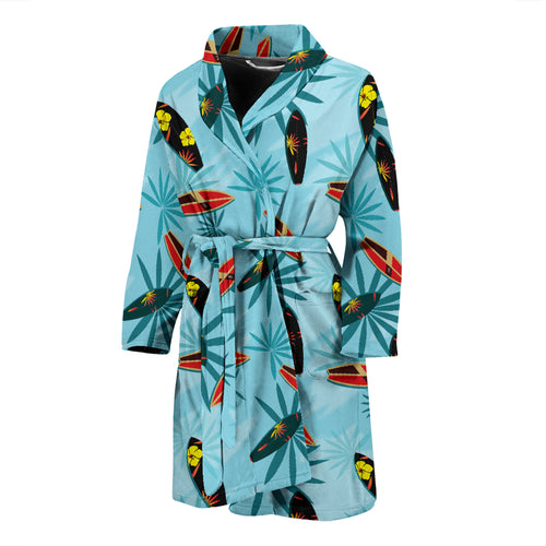 Surfboard Pattern Print Design 03 Men Bathrobe