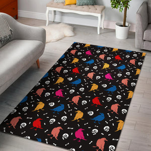 Colorful Crow Pattern Area Rug