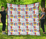 Surfboard Pattern Print Design 02 Premium Quilt