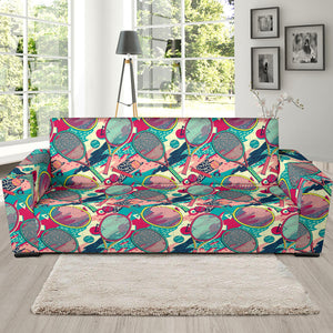 Tennis Pattern Print Design 01 Sofa Slipcover