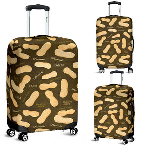 Peanut Pattern Green Background Luggage Covers