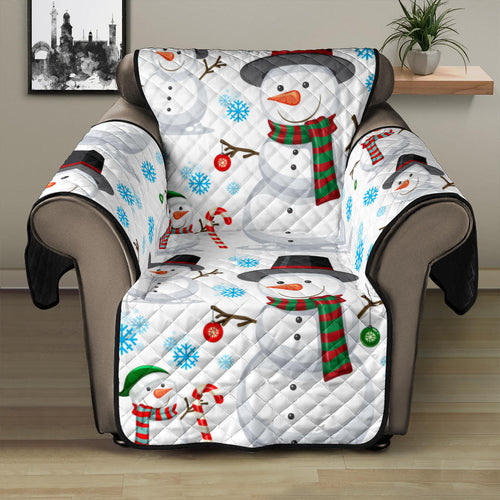 Snowman Pattern Background Recliner Cover Protector