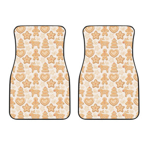 Christmas Ginger Cookie Pattern Front Car Mats