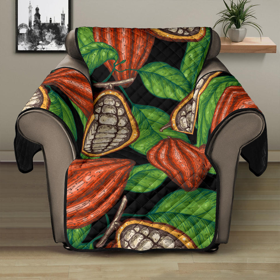 Cocoa Leaves Pattern Recliner Cover Protector