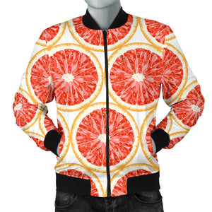 Sliced Grapefruit Pattern Men Bomber Jacket