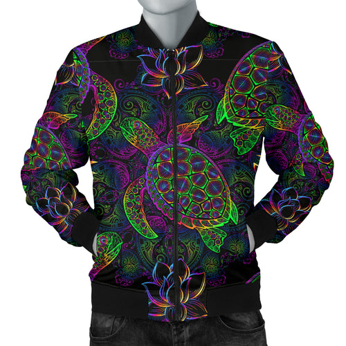 Sea Turtle Pattern Men Bomber Jacket